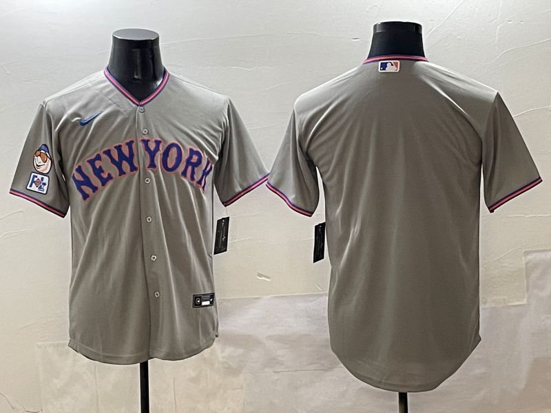 Men New York Mets Blank Grey Second generation 2025 Nike MLB Jersey style 4->new york mets->MLB Jersey
